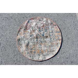 Alfombra Vintage Beige Azul 2,3x2,3 pies Alfombras Turcas - Product Image 3