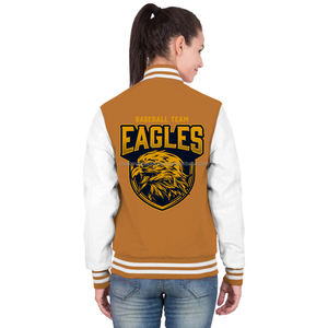 Blouson universitaire léger en coton pour femme avec doublure en polaire douce, idéal pour la broderie personnalisée, vente en gros de modèles vierges pour blousons universitaires. - Product Image 4