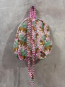 Handmade Cotton Quilted <b>Girls</b> Students <b>Backpack</b> Cute Geometric Pattern Anti-Theft Arcuate Shoulder Strap Lightweight Picnic - Product Image 2