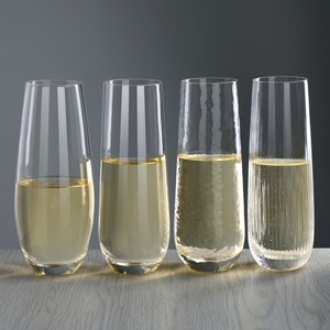 Flûtes à Champagne en Cristal sans Plomb, Modernes, Striées et Martelées, sans Tige, avec Logo Personnalisé, Uniques pour <span class=keywords><strong>Mariage</strong></span> - Product Image 1
