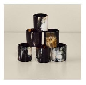 Élégant 4 anneaux de porte-serviettes en corne de buffle Vaisselle en bois personnalisée en métal antique pour la salle à manger et la cuisine - Product Image 6