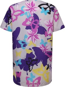 Estampado personalizado Scrubs diseño estiramiento enfermería Scrubs estampado abstracto Top cuello en V estampado Scrub Top para mujeres cuidado de la salud enfermera túnica Top - Product Image 5