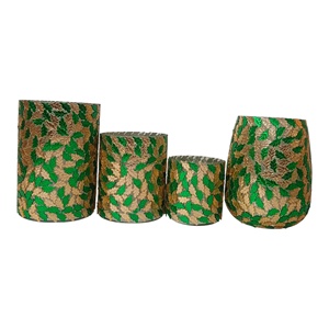 Décoration intérieure dorée et verte Vente à chaud de bougies de luxe vides personnalisées de haute qualité Récipients et bocaux en verre avec mosaïques fabriquées à la main - Product Image 1