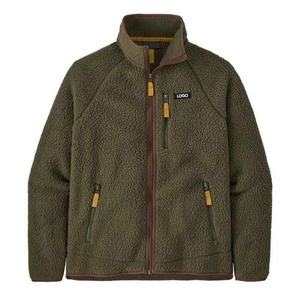 Fabricante de ropa de calle para exteriores, chaqueta con cremallera de lana Sherpa a la moda, chaqueta polar Sherpa con estampado personalizado para hombre - Product Image 5
