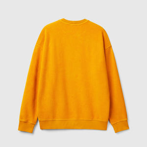 100% coton plaine pull col rond sweats Logo personnalisé imprimé à manches longues surdimensionné jaune sweat à capuche pour hommes - Product Image 6