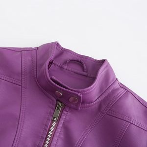 2025 Bomber Style mode printemps veste en cuir véritable femmes en gros moto dames véritable mouton cuir veste dames - Product Image 3
