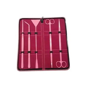 Revêtement noir antirouille Kit d'outils d'aquarium 6-en-1 Ensemble de ciseaux d'aquarium Pince à épiler Pelle à sable plate Couleur noire - Product Image 4