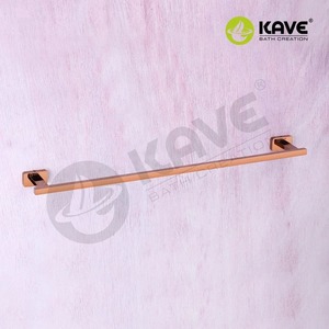 Porte-serviettes rectangulaire moderne en or rose Porte-serviettes mural en acier inoxydable Porte-serviettes de salle de bain Quincaillerie de salle de bain de luxe - Product Image 4