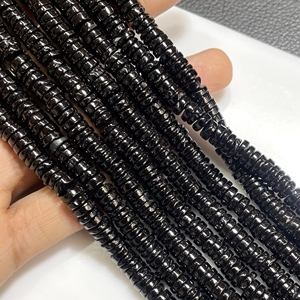 Cuentas de forma de nivel liso de espinela negra Cuentas de nivel liso de espinela negra natural de buena calidad - Product Image 2