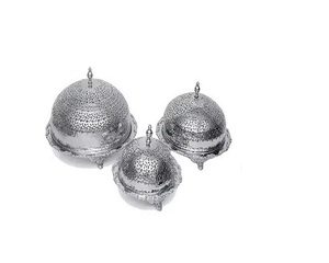 Look personnalisé pot de crémier en métal de style arabe du golfe bol de date en argent pour le mariage hôtel dessus de table fruits secs servant bol de date - Product Image 1