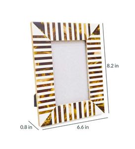 Cadre photo de luxe moderne en bois de couleur marron pour cadre photo de table incrustation d'os antique - Product Image 6