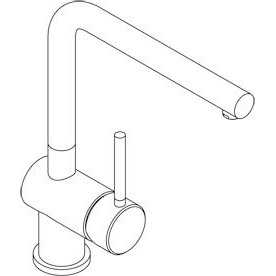Grifo Mezclador de Cocina de una Sola Palanca Kludi L Steel en Acero Inoxidable Cepillado - Product Image 3