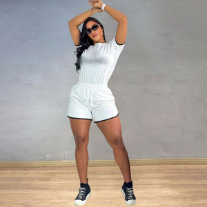 2025 conjuntos de pantalones cortos de motorista, ropa deportiva, conjunto corto de 2 piezas para mujer, Conjunto de camiseta sin mangas y pantalones cortos de gran tamaño personalizados de dos piezas para mujer - Product Image 6