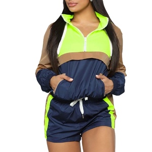 Wholesale Custom Summer Windbreaker Short Set for Men Women High Waist Breathable Colored Polyester/Cotton Solid Pattern 2026 - Product Image 1