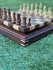 ชุดหมากรุกไม้แบบสั่งทำเกมหมากรุกขนาดใหญ่แบบพับได้เกมกระดานหมากรุก - Product Image 2