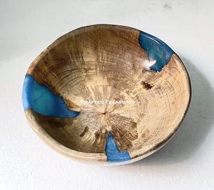 Élégance artisanale pour un bol à salade en bois de résine élégant pour des occasions spéciales, bol de service décoratif pour la maison - Product Image 5
