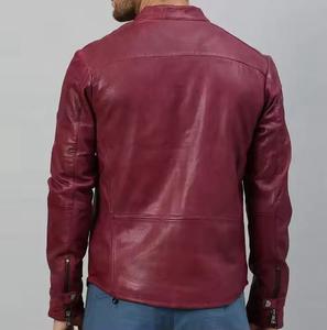 Veste en cuir élégante de moto de conception personnalisée OEM pour hommes, veste en cuir 100% de couleur personnalisée pour hommes vestes en cuir minces personnalisées - Product Image 6