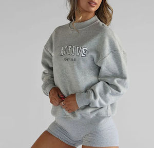 High Quality Polyester/Cotton 380gsm Acid Washed Loose Distressed <b>Stone</b> Washed Women Winter Long Vintage Hoodie - Product Image 4