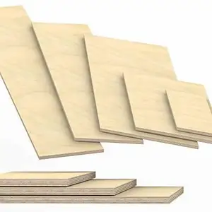 Strong toughness laser cut plywood 2mm 3mm 4mm 5mm 6mm 9mm 10mm birch/poplar/alder/walnut/basswood plywood for laser cutting