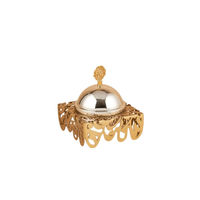 Bol à dattes en métal, design laser arabe, fait main, moderne, de luxe, écologique, sans BPA, résistant à la chaleur, avec support à trois pots et couvercle, pour la maison et les fêtes