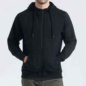 Sweat à capuche personnalisé lourd 100% coton polaire pour hommes Streetwear couleur unie fermeture éclair hiver à capuche - Product Image 2