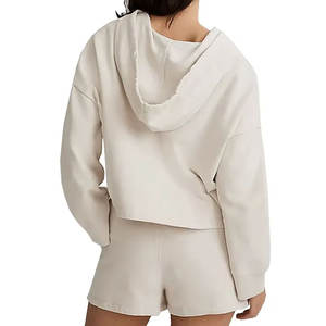 Sudadera con Capucha Corta de Gran Tamaño para Mujer, Estilo Hip Hop, con Etiqueta Personalizada, Bordado e Impresión de Alta Calidad - Product Image 4