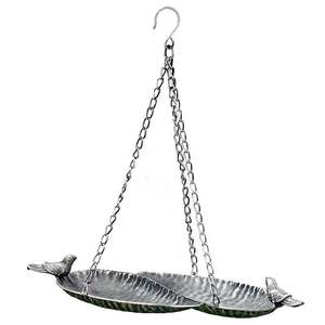 Hanging Iron Bird Bath & Birdfeeder with <b>Lighted</b> Feature Modern Design for Garden Patio Backyard Birding - Product Image 5