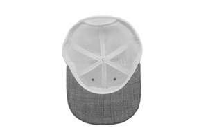 Casquette Trucker à 6 Panneaux Personnalisable en Maille Gris Chiné avec Patch en Cuir, Style Vintage et Confortable, Fabriqué au Vietnam - Product Image 5