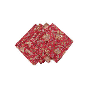 Mantel Rectangular y Servilletas de Algodón 100% con Estampado Artesanal Hindú, Diseño Floral Rústico, Lino de Cocina para Uso Doméstico y Hoteles - Product Image 3