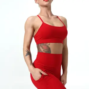 Soutien-gorge de sport à séchage rapide pour femme Yoga & Running Fitness Vest for Summer Plus Size Washed Technique - Product Image 1