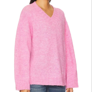 Suéter de Cachemira Casual para Mujer, Manga Larga, Cuello Alto, Holgado, Color Sólido, Nuevo - Product Image 3