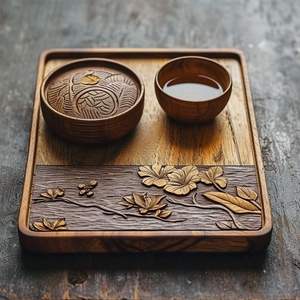 Bandeja de Madera Rústica Ecológica Hecha a Mano para Servir Charcutería con Asas Modernas de Asta para Hoteles, Restaurantes y Decoración del Hogar - Product Image 3