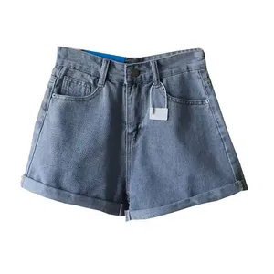 Shorts Bermuda Negros de Satén para Mujer, de Cintura Alta, Corte Recto, Estilo Casual, Sexy, Vintage, Streetwear, con Bajo Deshilachado y Acabado Desgastado, Lavado de Color - Product Image 4
