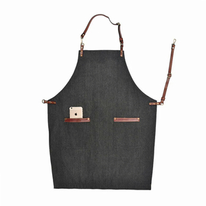 Barato logotipo personalizado impreso algodón duradero poliéster cocina limpieza Chef delantal babero delantales con bolsillos - Product Image 6