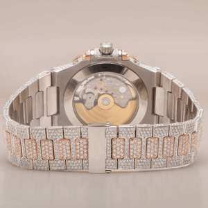 Reloj Mecánico de Lujo Unisex RB Gems, Correa Cuadrada de Acero Inoxidable, Diamante Moissanite VVS, Estilo Hip Hop para Hombre - Product Image 4