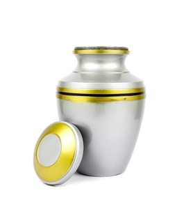 Urnes funéraires en métal aluminium pour cendres et restes mortels | Belles urnes faites à la main pour humains et animaux domestiques (Silver AB Band) - Product Image 6