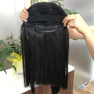 Precio al por mayor de pelo liso suizo HD pelucas de encaje para mujeres negras virgen vietnamita peluca con cierre extensiones de cabello humano - Product Image 4