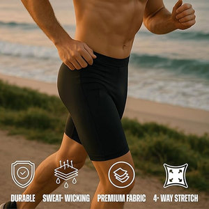 Gym <b>Shorts</b> 2 in 1 Polyester Quick Dry Outdoor <b>Compression</b> <b>Shorts</b> Running Fitted <b>Mens</b> Gym <b>Shorts</b> - Product Image 4
