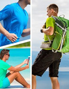 เสื้อยืดแขนสั้นผู้ชาย, เสื้อออกกำลังกายผู้ชายน้ำหนักเบา, เสื้อแห้งเร็วสำหรับเล่นกีฬาป้องกันแสงแดด UPF 50+ สำหรับผู้ชาย - Product Image 6