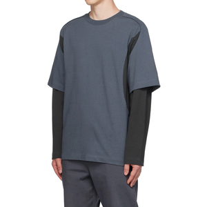 Nuevo diseño de ajuste holgado de lujo Hip Hop camisas de doble capa de manga larga doble 100% algodón camiseta para hombres - Product Image 3