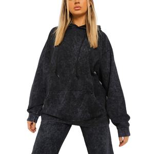 Sudadera informal con logotipo personalizado para mujer, chándal lavado con ácido, calidad superior, nuevo diseño personalizado, sudadera con precios al por mayor en la calle - Product Image 2