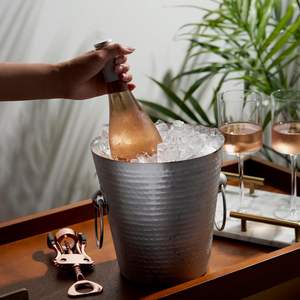 OEM a granel al por mayor de acero inoxidable duradero martillado cubo de hielo vino bebida enfriador 5L ecológico hogar Bar fiesta uso al aire libre - Product Image 1