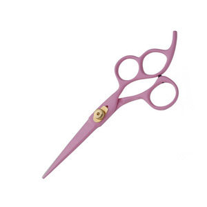 กรรไกรช่างตัดผมพร้อมสกรูสีทองและแหวนสามวงเคลือบสีชมพูกรรไกรตัดผมแบบพรีเมียมมีดโกนใบมีดคม - Product Image 4