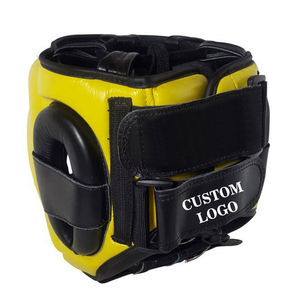 Protège-tête d'entraînement professionnel personnalisé de haute qualité en cuir véritable nouveau Design équipement de sécurité pour la boxe - Product Image 5