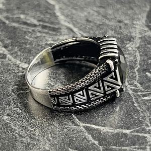 Handmade <b>Silver</b> Turkish Vintage Style <b>Men's</b> <b>Ring</b> with Green Peridot Square Cut Gemstone <b>Mens</b> Jewelry Gift - Product Image 5