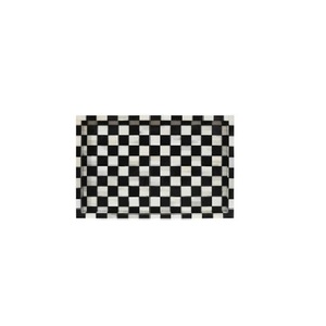 Plateau de service alimentaire en incrustation d'os au design magnifique avec motif géométrique noir/blanc de qualité supérieure Plateau de service pour collations, thé et café - Product Image 6