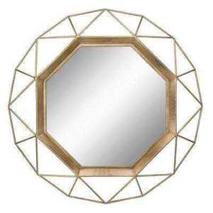 Miroir mural élégant de style sculpté en brun, miroir mural en métal artisanal, pour salon, chambre à coucher, usage domestique - Product Image 2