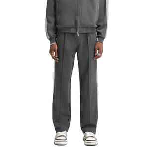 Pantalon de survêtement personnalisé vierge de haute qualité pour hommes, décontracté, taille moyenne, jambe large, couleur unie, pantalon long en coton à coupe ample - Product Image 1
