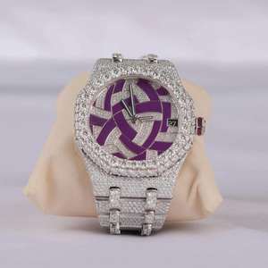 Montre mécanique unique pour homme Hip Hop en moissanite fabriquée en acier inoxydable pour homme avec diamants de clarté VVS - Product Image 5