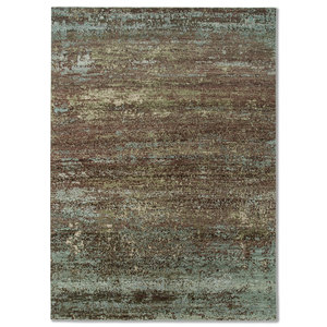 พรมขนสัตว์ผสมไหมถักมือลาย Entropy Ivory รุ่น AKWS-13017 ขนาด 10 มม. ทรงสี่เหลี่ยมผืนผ้า สไตล์โบโฮ สำหรับตกแต่งบ้านและทางเดิน - Product Image 1